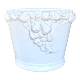 Vintage Italian Monumental Glazed Ceramic Planter For Sale