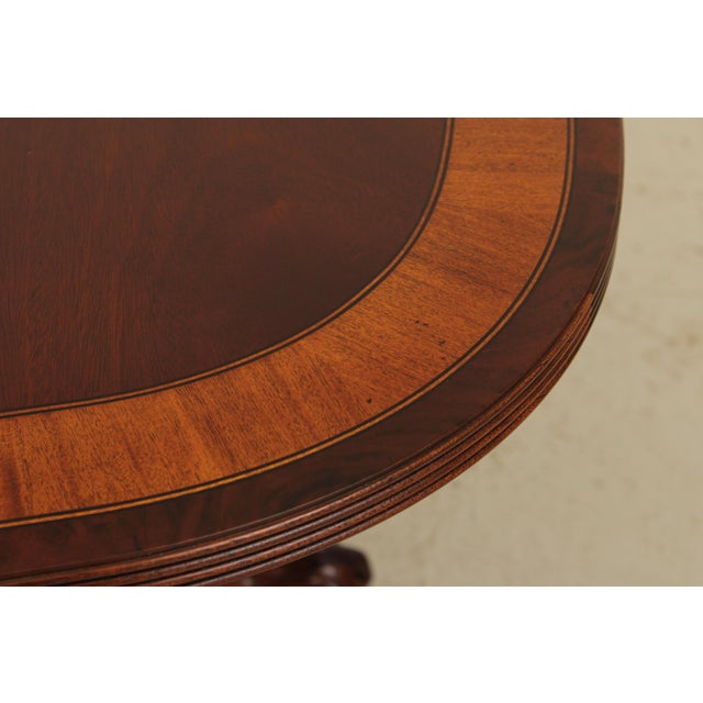 1990s Ethan Allen Banded Mahogany Clawfoot Dining Room Table For Sale - Image 5 of 18