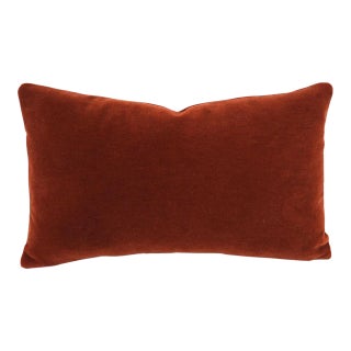 F. Schumacher San Carlo Mohair Velvet in Sienna Lumbar Pillow Cover For Sale