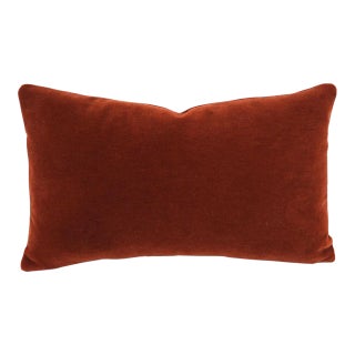 F. Schumacher San Carlo Mohair Velvet in Sienna Lumbar Pillow Cover For Sale