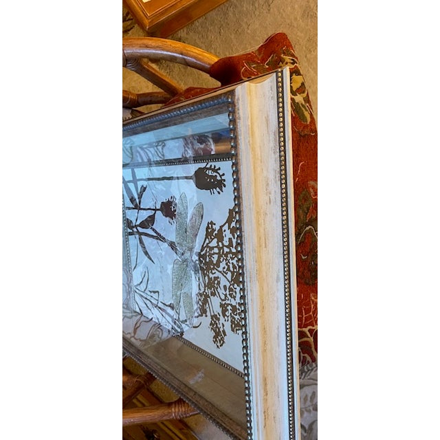 1990s Chad Barrett, Snapdragon Print Mirrored Framed Shadowbox For Sale - Image 9 of 14