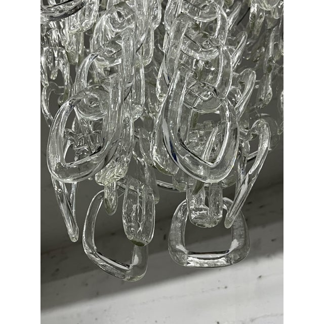 Mid-Century Murano Glass Chandelier attributed to Angelo Mangiarotti for Vistosi, 1960s For Sale - Image 8 of 9