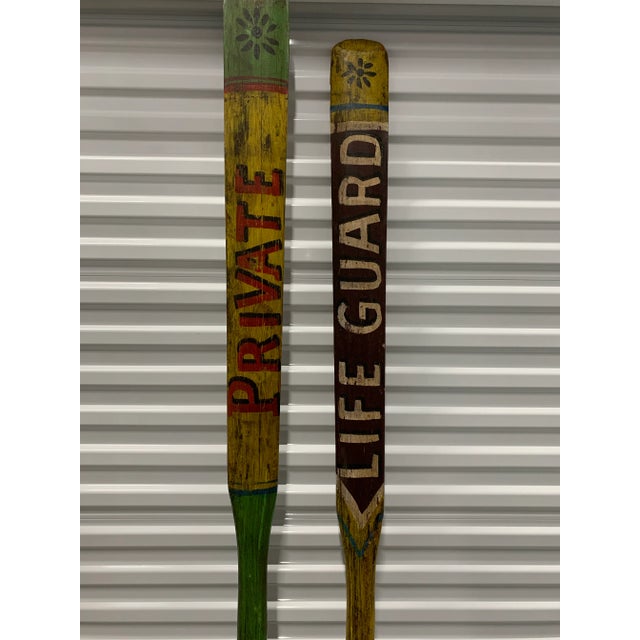 Pair of Vintage Wooden Rowing Oars From a Summer Camp in Indiana For Sale In Dallas - Image 6 of 11