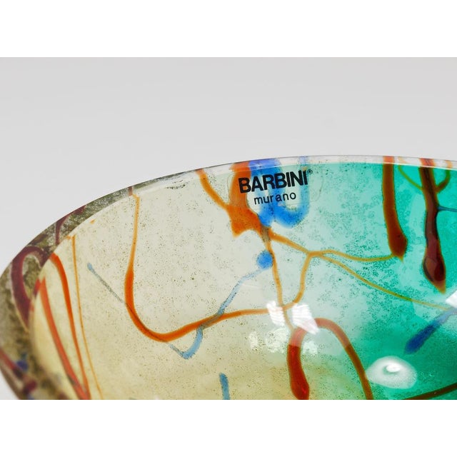 Vintage Italian Murano Art Glass Bowl by Alfredo Barbini, 1970s For Sale - Image 10 of 18