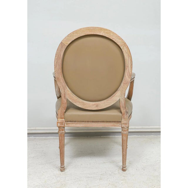 Pair of Vintage Cerused Oak Armchairs in the Neoclassic Manner For Sale - Image 10 of 10