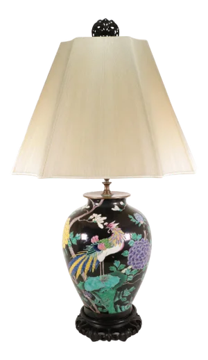 Early 20th Century Famille Noire Kangxi Style Table Lamp