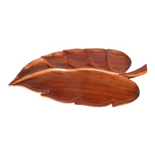 Vintage 60's Blairs' of Honolulu Koa Wood Extra Large Tray For Sale