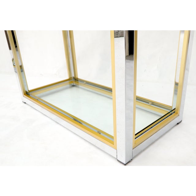 Chrome Pair of Chrome Brass and Glass Mid-Century Modern Étagères For Sale - Image 8 of 10