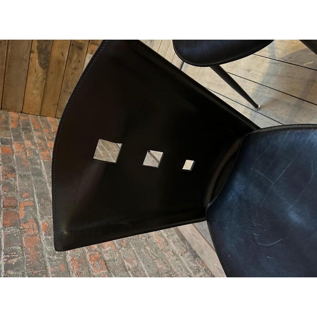 Black Leather & Metal Chairs, 1960s, Set of 4 For Sale - Image 8 of 10
