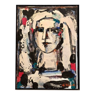 Harold Frank (1921–1995) – Abstract Portrait – Oil Painting For Sale