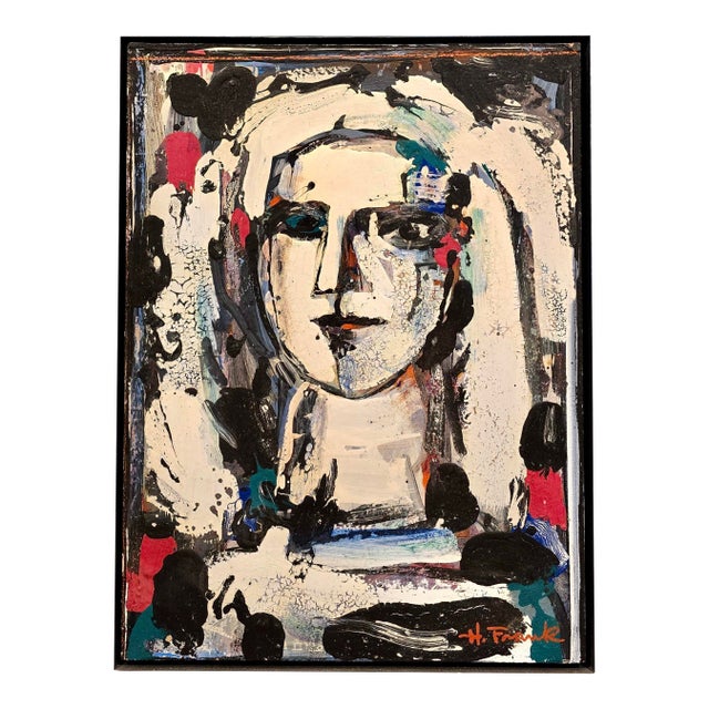 Harold Frank (1921–1995) – Abstract Portrait – Oil Painting For Sale