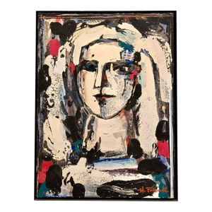 Harold Frank (1921–1995) – Abstract Portrait – Oil Painting