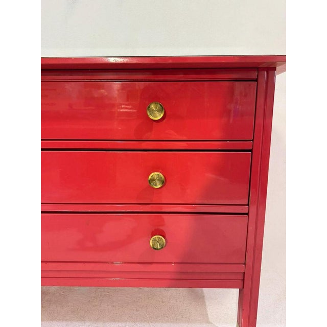 Mid-Century Red Chest of Drawers attributed to Carlo di Carli, Italy, 1970s For Sale - Image 6 of 8