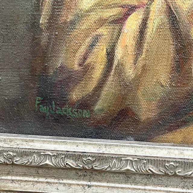 Vintage MCM Original Oil Portrait of Handsome Man For Sale - Image 4 of 10