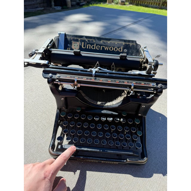 Metal Antique 1935 Underwood No. 11 Wide-Carriage Typewriter For Sale - Image 7 of 12