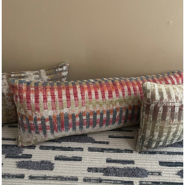 Boho Chic Set of 3 Newly Crafted Lumbar Accent Pillows For Sale - Image 3 of 11
