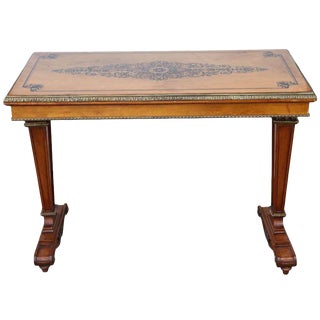 20th C. French Satinwood Inlaid Bronze Mounted Table For Sale