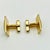 Metal 1950s Mid-Century Hollywood Regency Boho Chic Gold Tone Faux Capiz Shell Cufflinks - A Pair. For Sale - Image 7 of 9