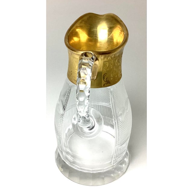 1960s 1960s Moser Cut Glass Water Pitcher With Gold Trim For Sale - Image 5 of 10