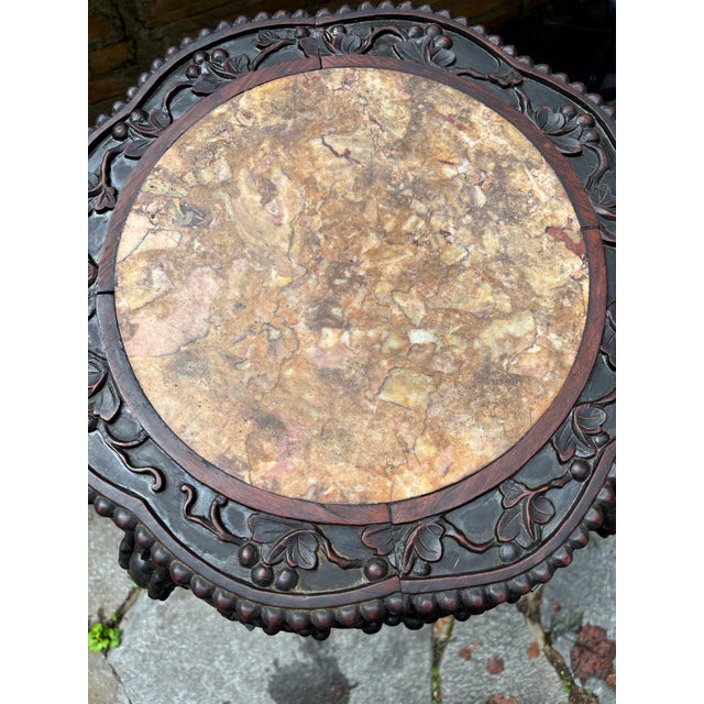 Chinoiserie Stately Rosewood Plant Stand For Sale - Image 10 of 12