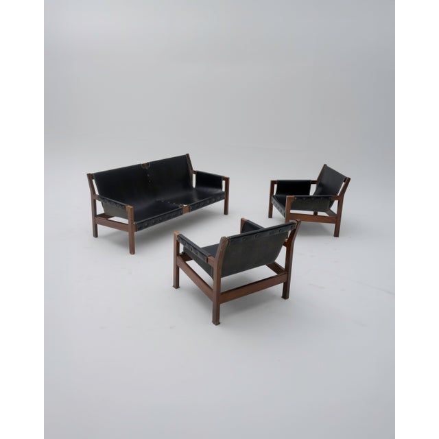 Brutalist Castilian Sofa and Lounge Chairs attributed to Paco Muñoz for Darro, 1960s, Set of 3 For Sale - Image 17 of 17