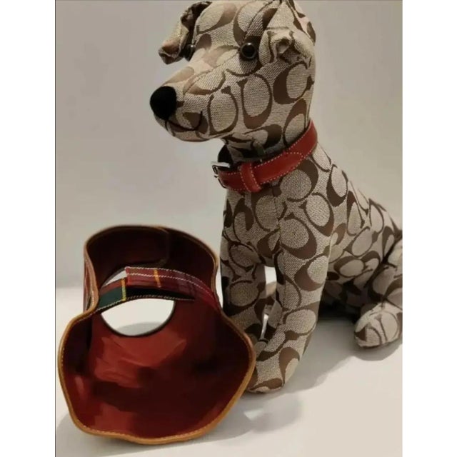 Khaki Vintage Coach Leather Signature Stuffed Collectible Khaki Display Dog For Sale - Image 8 of 12