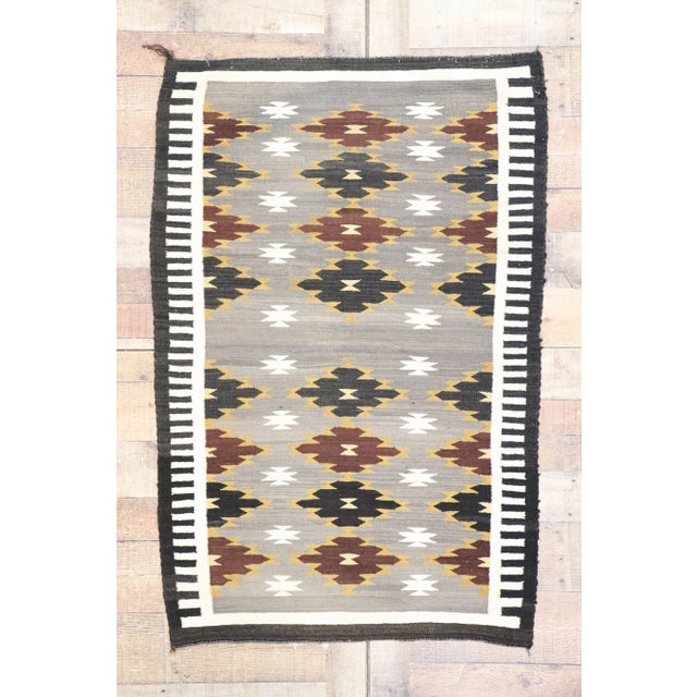 Gray Vintage Chinle Navajo Rug, 03'00 X 04'05 For Sale - Image 8 of 9