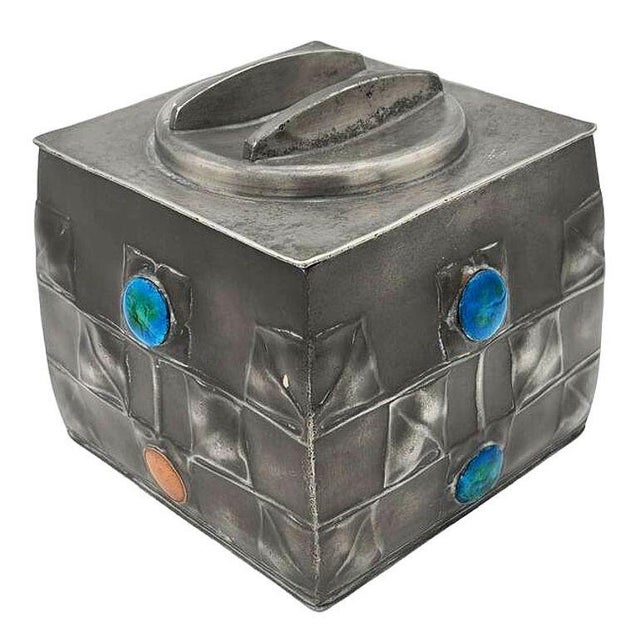 Arts & Crafts 1900s Rare Arts and Crafts #0194 Tudric Pewter Box by Archibald Knox for Liberty & Co For Sale - Image 3 of 12