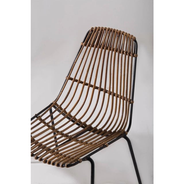 Wood Set of Rattan Chairs, 1950s For Sale - Image 7 of 13