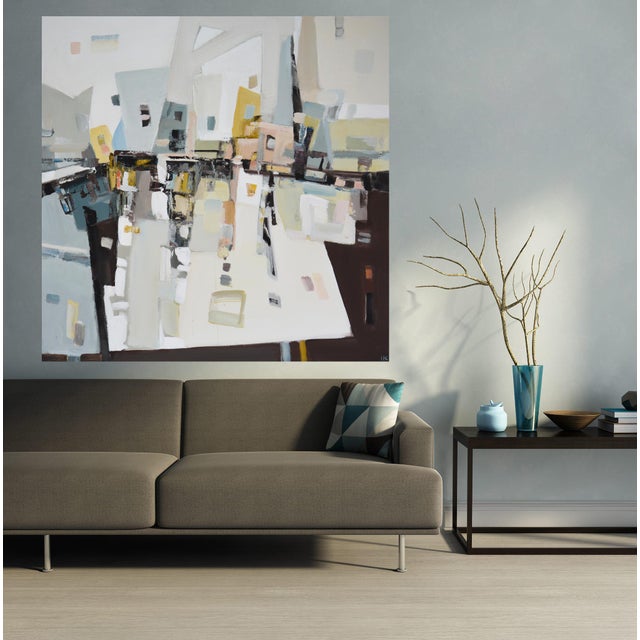 Subjective Industrial Landscape. Original Modern Hand Painting For Sale - Image 9 of 10