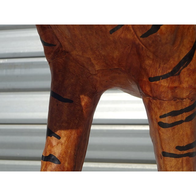 Brown Vintage Leather Tiger, 1960s For Sale - Image 8 of 12