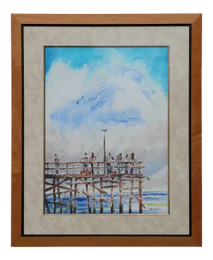 Charles Criner "Trout Clouds" Watercolor Impressionist Landscape Painting 2009