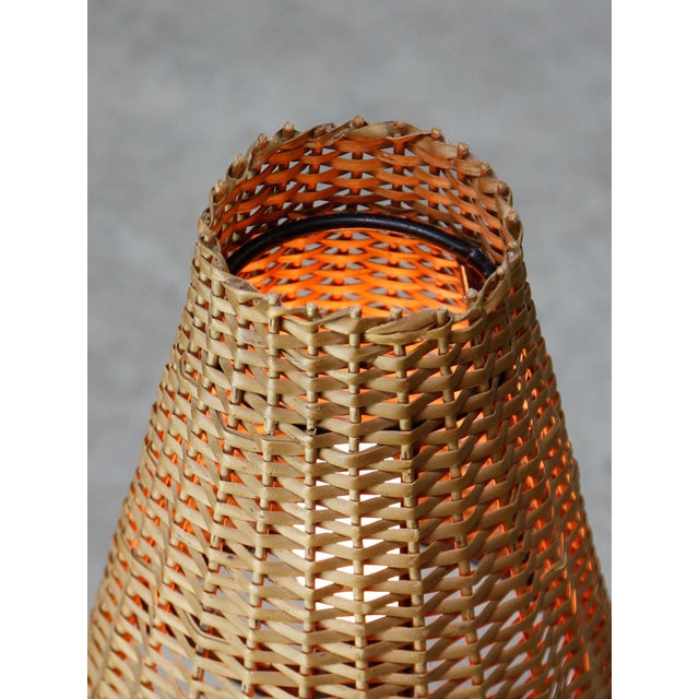 Vintage Italian Wicker Table Lamp For Sale - Image 4 of 12