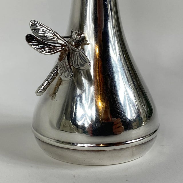Late 20th Century Italian Sterling Silver Bud Vase With Insects by Renato Raddi For Sale - Image 4 of 8