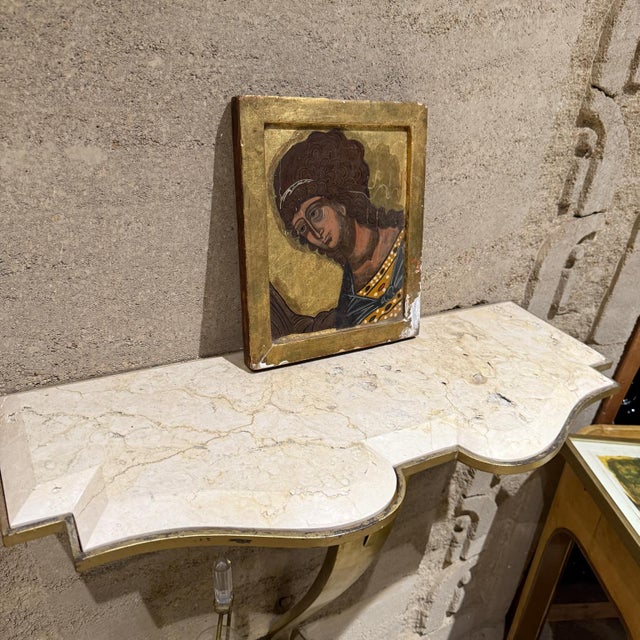 Byzantine Early 20th Century Art Byzantine Female Icon Gold Painting For Sale - Image 3 of 10