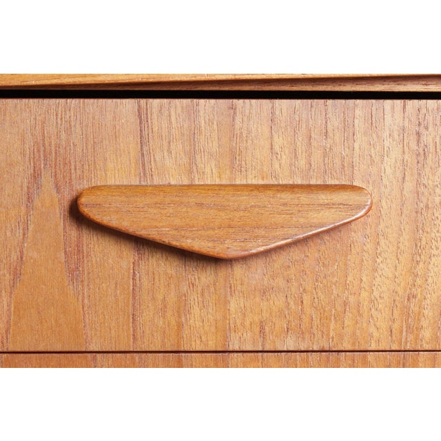 Wood 1960s Danish High Sideboard in Teak With Mirror Backed Bar For Sale - Image 7 of 7