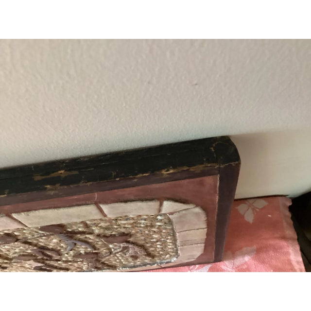 Beige Vintage Ceramic Wall Sculpture by Marilyn Fox, Mosaic Wall Art For Sale - Image 8 of 12