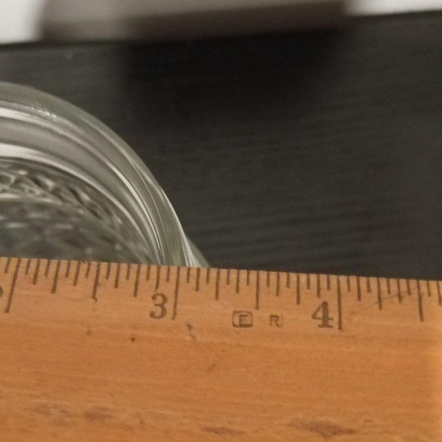 Transparent Vintage Anchor Hocking Wexford Pattern Glass Canister With a Red Plastic Lid 70s For Sale - Image 8 of 8