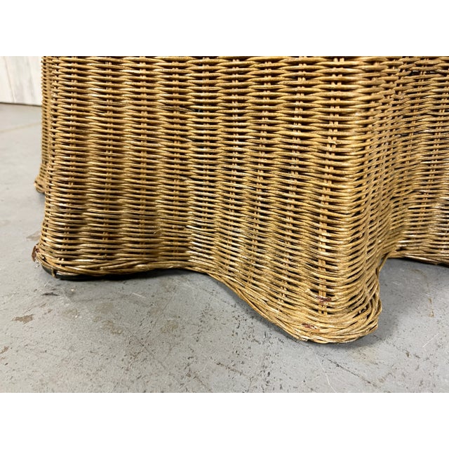 Trompe l'Oeil Draped Wicker "Ghost" Side Table For Sale - Image 10 of 13