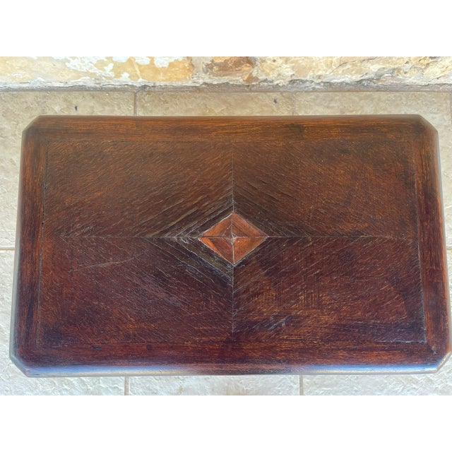 Art Deco Walnut Side Table with Shelf, 1930s For Sale - Image 3 of 18