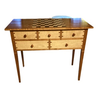Cherry & Curly Maple Shaker Buffet Table With Inlaid Chessboard For Sale