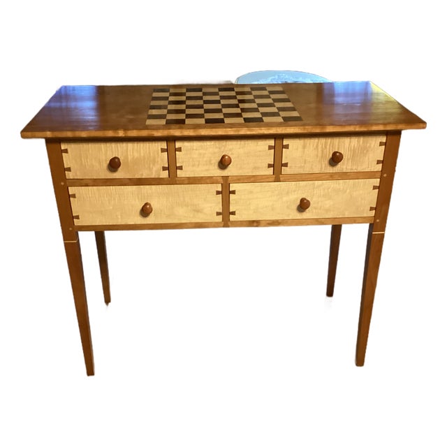 Cherry & Curly Maple Shaker Buffet Table With Inlaid Chessboard For Sale
