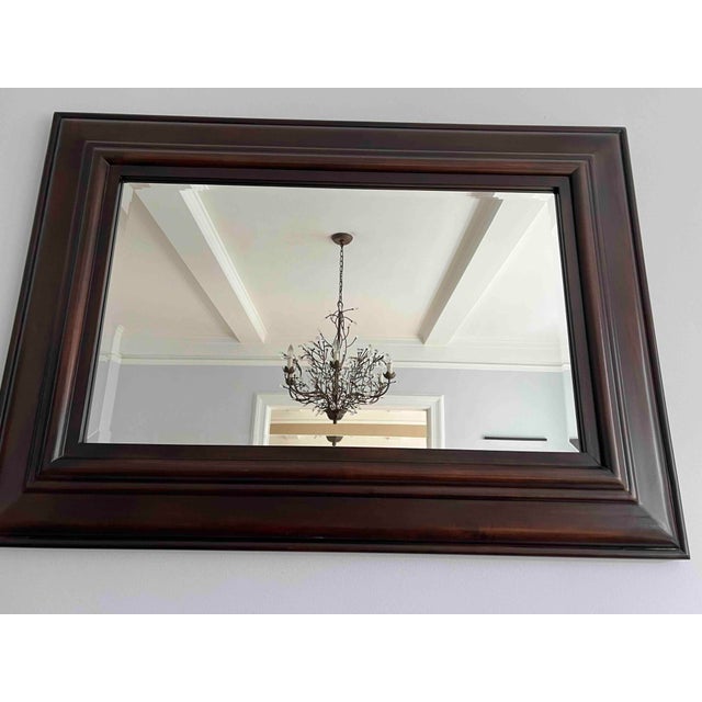 Pottery Barn Rectangular Beveled Wood Wall Mirror from Pottery Barn For Sale - Image 4 of 5