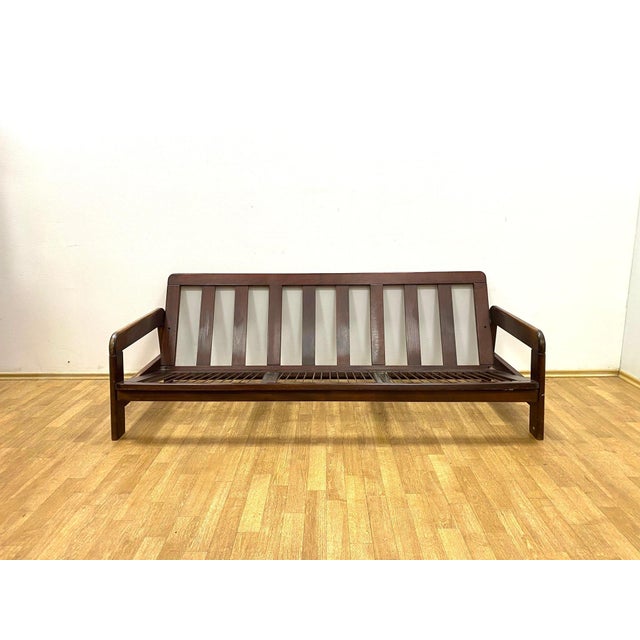 Vintage Sofa in Wooden Frame, 1970s For Sale - Image 4 of 9