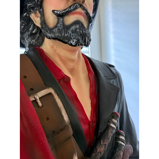 Contemporary Contemporary Rare Handpainted Captain Hook Life Size Pirate Statue For Sale - Image 3 of 11