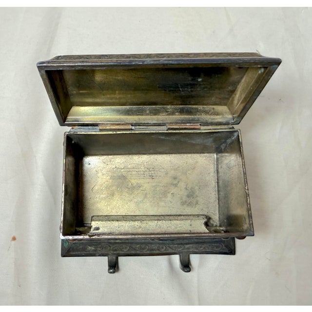 Metal Antique Ornate Eastlake Bronze Patinated Metal Cigarette Dispenser Box Jar For Sale - Image 7 of 13