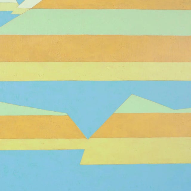 Textile Mid-Century Modern Landscape Acrylic Painting For Sale - Image 7 of 10