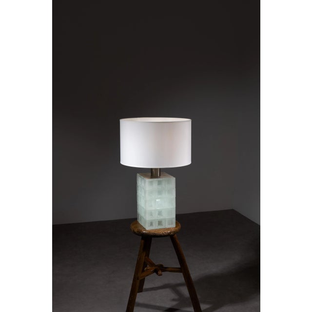 Vintage Murano Glass Cube Table Lamp by Albano Poli for Poliarte, 1970s For Sale - Image 7 of 9