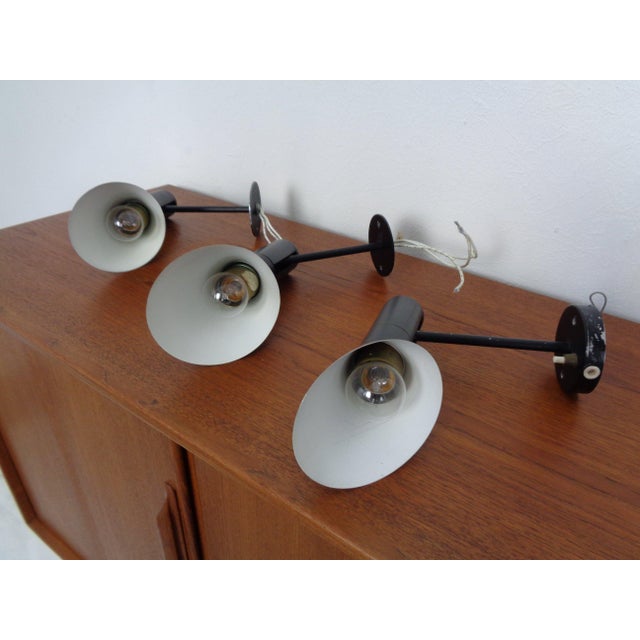 Early Visor Wall Lamps by Arne Jacobsen for Louis Poulsen, Denmark, 1950s, Set of 3 For Sale - Image 10 of 18