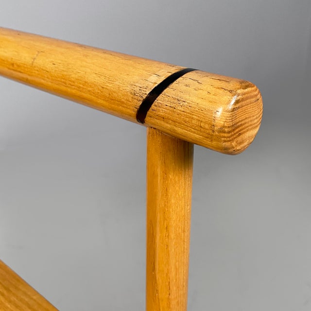 Italian Modern Chairs with Armrests in Wood and Black Metal, 1970s, Set of 2 For Sale - Image 9 of 18
